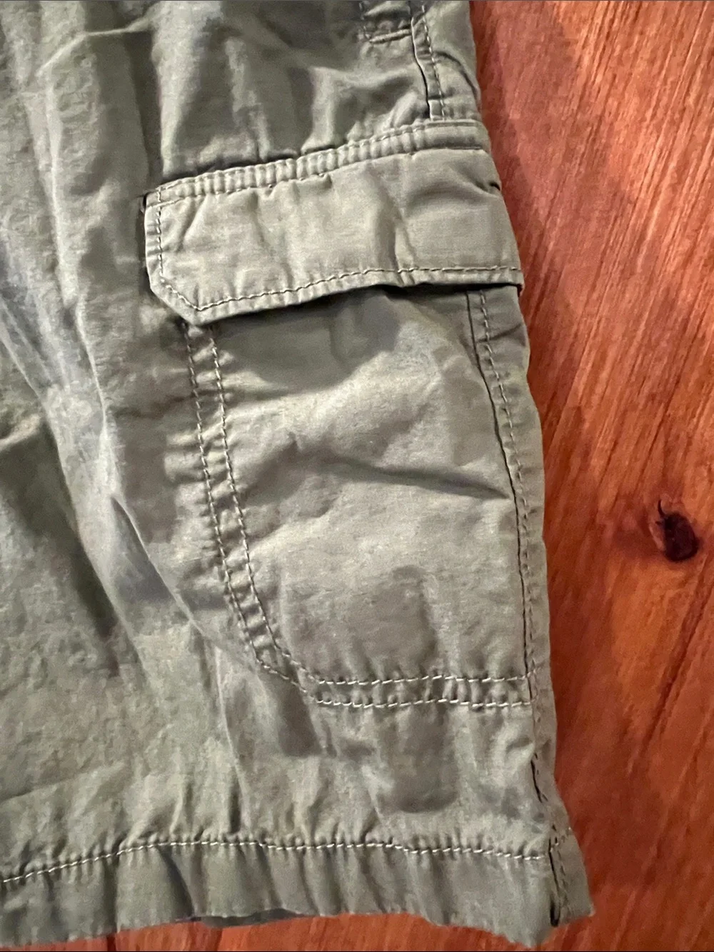 Boy’s Olive Green Cargo Shorts with Elastic Waist